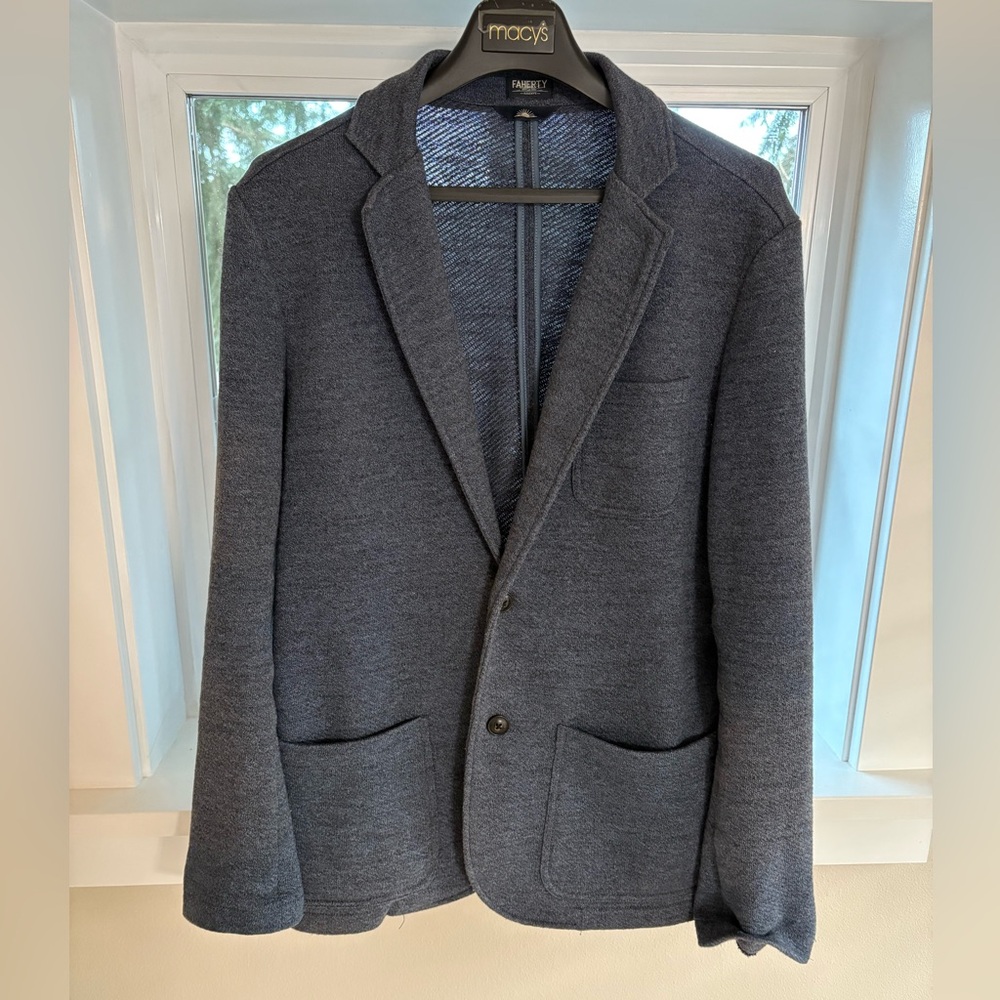 Faherty Inlet Knit Blazer - Blue - Medium